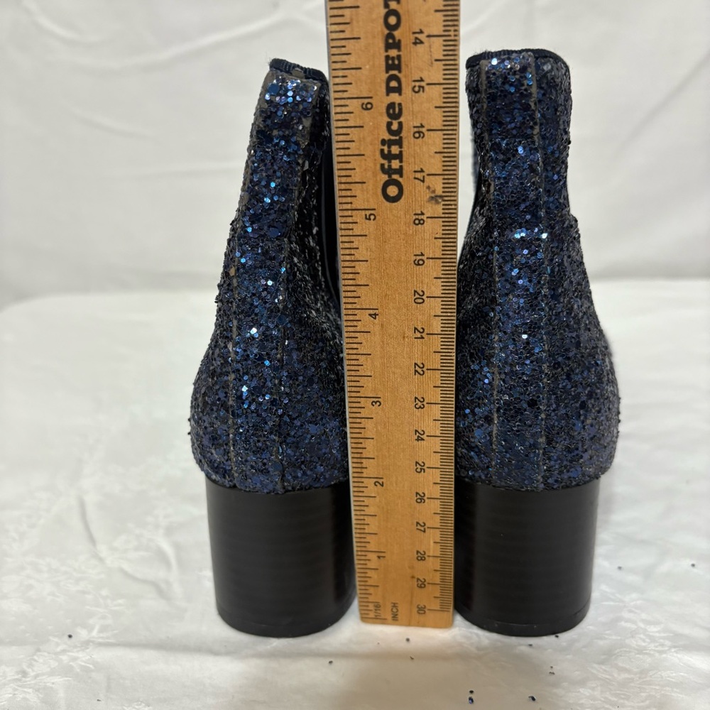 Forever 21 Chelsea Sparkling Blue Ankle Boots size 6 - Picture 9 of 11